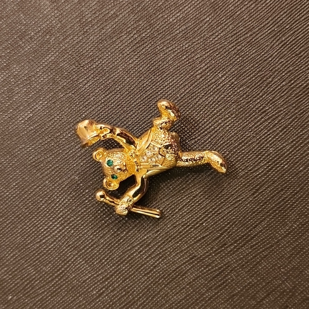 Attwood & Sawyer Gold Rhinestone Dancing Bear